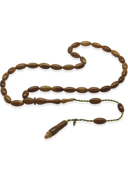 Kuka Ağacı Tesbih - Sistemli - Koleksiyonluk - Sadullah Usta Işçilikli - Kahverengi - Arpa Kesim