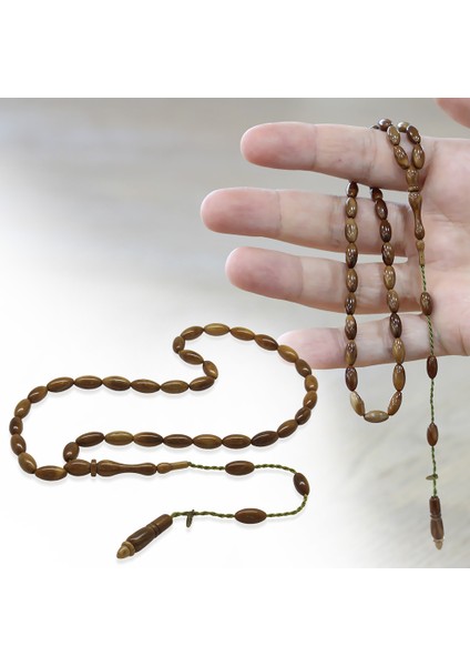 Kuka Ağacı Tesbih - Sistemli - Koleksiyonluk - Sadullah Usta Işçilikli - Kahverengi - Arpa Kesim fiyatları