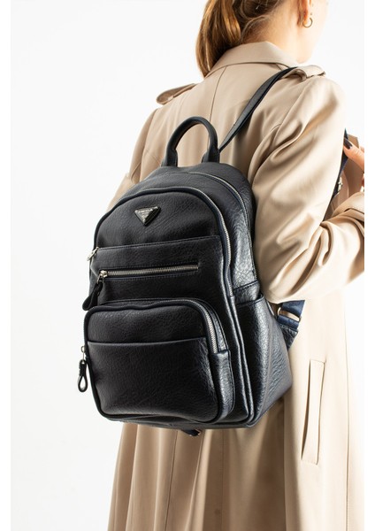 Unisex Suni Deri Sırt Çantası – Çok Bölmeli, Suya Dayanıklı, Geniş Hacimli Günlük ve Seyahat Çantası