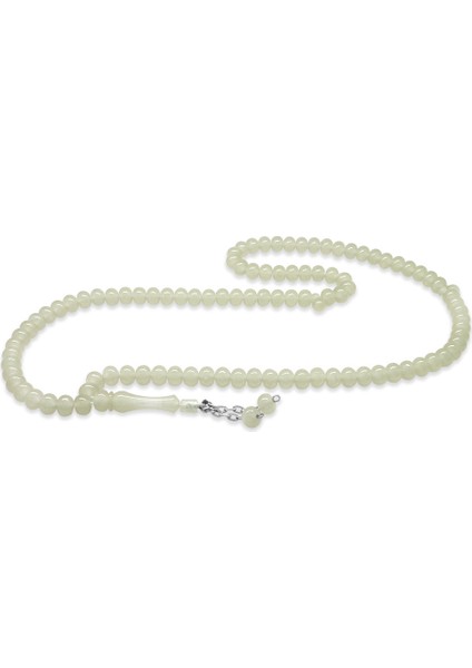 Kararmaz Metal Püsküllü Tekerlek Kesim Şeffaf Renk 99 Taneli Kedigözü Namaz Tesbihi