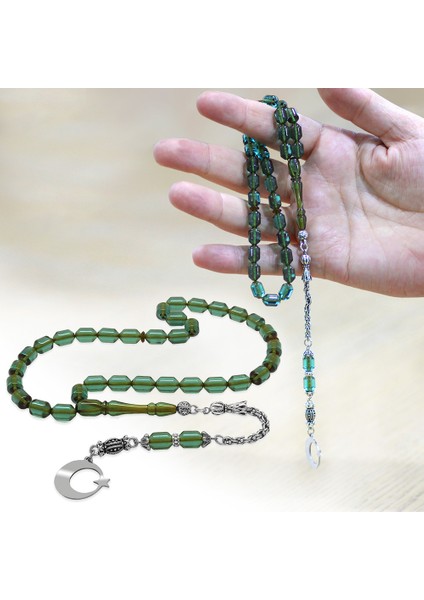 Kararmaz Metal Püsküllü Uçlu Kapsül Kesim Isim Yazılı Ayyıldız Plakalı Turkuaz Ateş Kehribar Tesbih modelleri