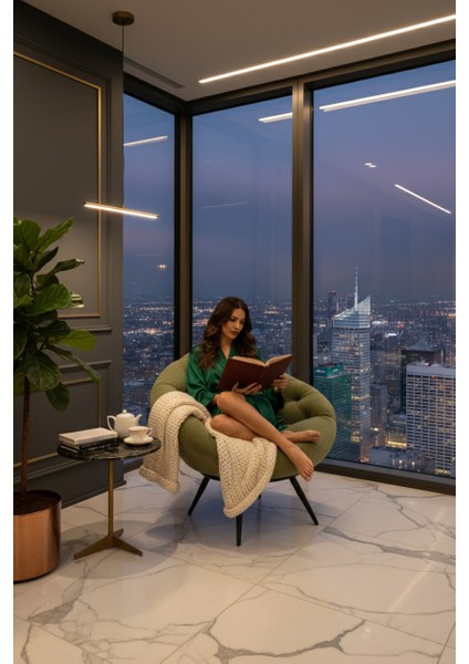 Tekli Koltuk Berjer Yastıklı | Minderli Geniş Oturma Alanı Tv Koltuğu | Premium Kalite | Dubai Ödüllü Tasarım | Yeşil fiyatları