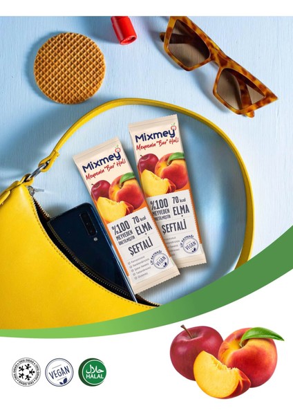 Şeftali Meyve Barı 288 Adet | Sağlıklı Atıştırmalıklar – Vegan, Glutensiz (20GR x 288 Adet) fırsatları