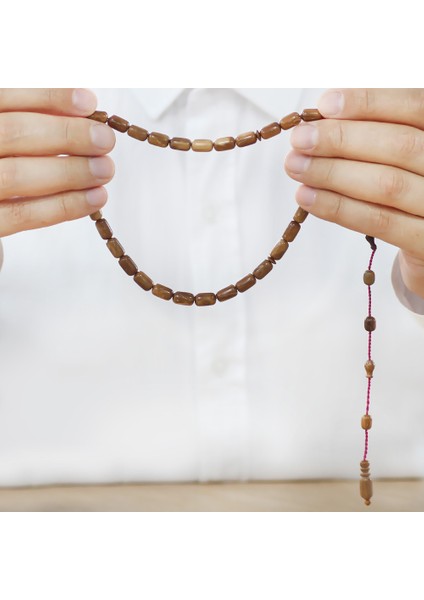 Kuka Ağacı Tesbih - Sistemli - Koleksiyonluk - Cüneydi Usta Işçilikli - Kahverengi - Kapsül Kesim fırsatları