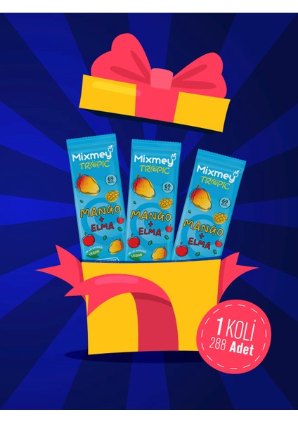 Mango Meyve Barı 288 Adet | Sağlıklı Atıştırmalıklar – Vegan, Glutensiz (20GR x 288ADET)