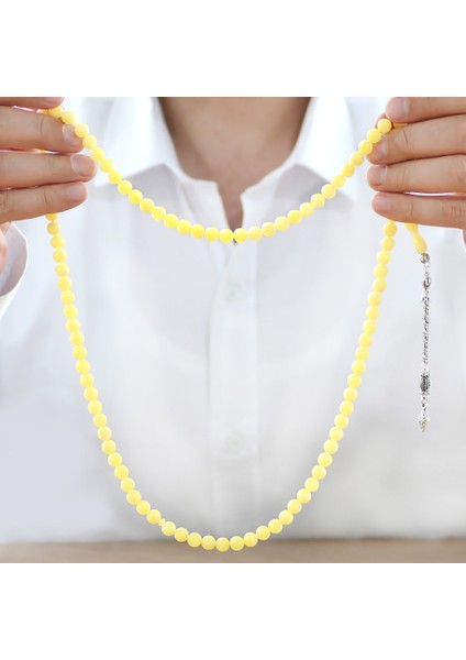 Kararmaz Metal Arnavut Zincir Püsküllü Küre Kesim 99 Taneli Beyrut Kehribar Namaz Tesbihi modelleri