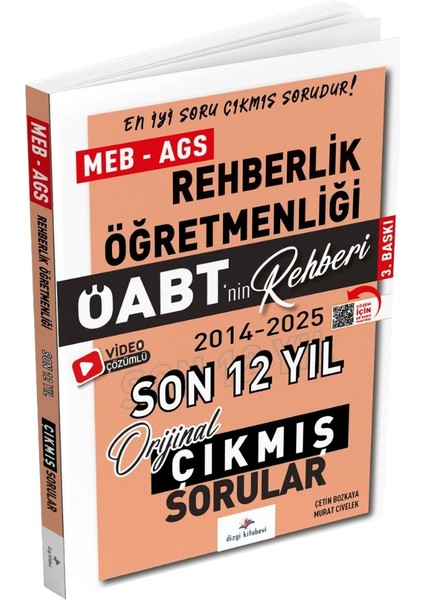 2026 Meb Ags Öabt Rehberlik Öğretmenliği Öabtnin Rehberi Konularına Göre Tasnif Edilmiş Son 12 Yıl Orijinal Video Çözümlü Çıkmış Sınav Soruları Dizgi