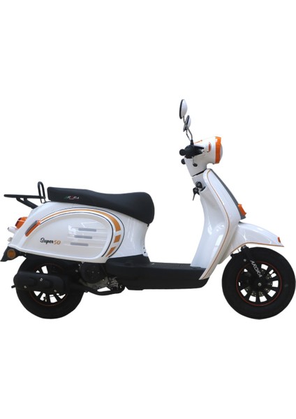 Super 50CC Scooter Motosiklet Beyaz