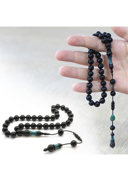 Özel Premium Kutulu Kumpas Işçilikli Imamesi Firuze Işlemeli Istanbul Kesim Erzurum Oltu Taşı Tesbih fırsatları