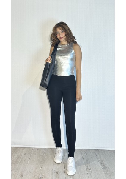 Kadın Halter Yaka Kolsuz Basic Crop Bluz fiyatları