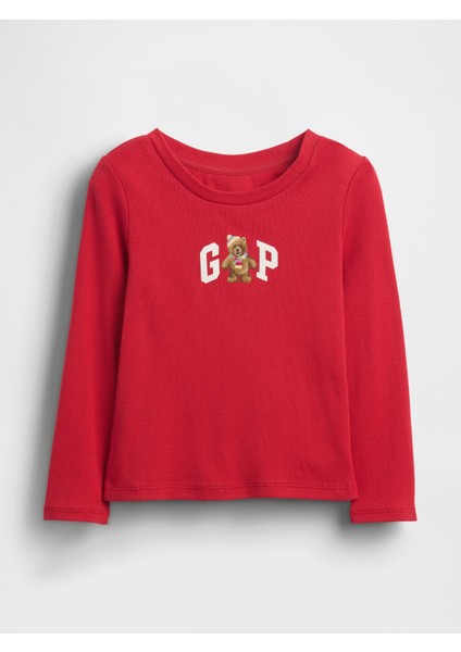 Kız Bebek Kırmızı Brannan Bear Logo T-Shirt