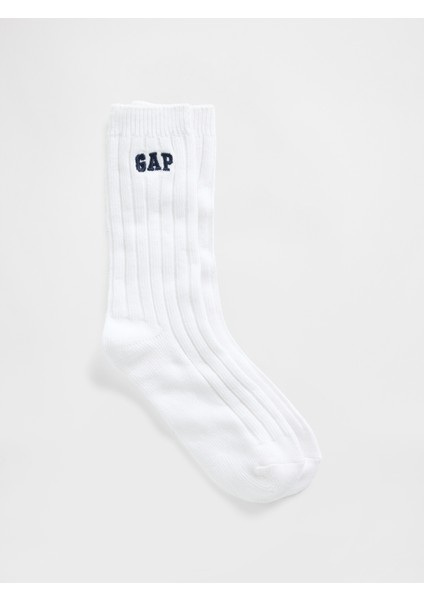 Kadın Beyaz Cashsoft Gap Logo Çorap