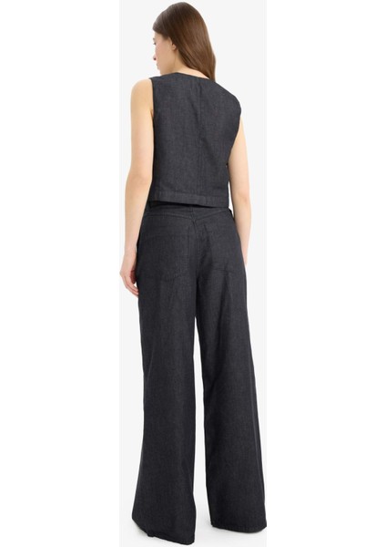 Wide Leg Yüksek Bel Geniş Paça Uzun Jean Pantolon