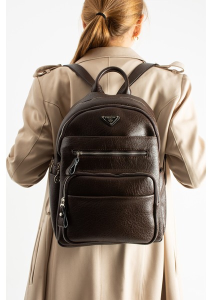 Unisex Suni Deri Sırt Çantası – Çok Bölmeli, Suya Dayanıklı, Geniş Hacimli Günlük ve Seyahat Çantası fiyatları