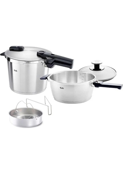 Vitaquick Premium 8+4 Litre Düdüklü Tencere + Buharda Pişirme Aparatı