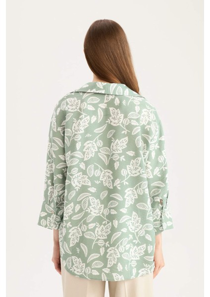 Regular Fit Desenli Uzun Kollu Gömlek