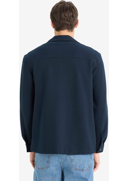 Regular Fit Çift Cepli Twill Uzun Kollu Gömlek E7689AX25SP