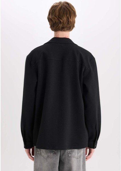 Regular Fit Çift Cepli Twill Uzun Kollu Gömlek E7689AX25SP