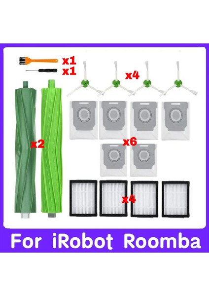 Irobot Roomba I7 I7+ I4 I3 I6 Serisi Yedek Parçalar Silindir Yan Fırça Hepa Filtre Kağıt Torba Robot Süpürge (Yurt Dışından)