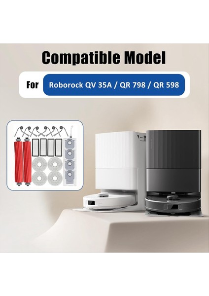 Roborock Qv 35A / Qr 798 / Qr 598 Robot Süpürge Için Aksesuar Kitleri Ana Yan Fırça Hepa Filtre Toz Torbası Paspas Pedi (Yurt Dışından) modelleri