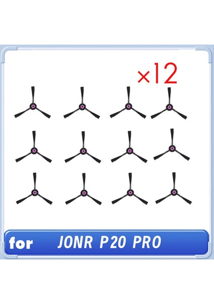 Jonr P20 Pro Elektrikli Süpürge Aksesuarları Için Yan Fırça Aksesuarları Temizleyici Parçaları Yedek Parça 12 Adet (Yurt Dışından)