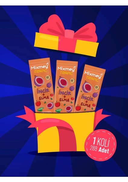 Incir Meyve Barı 288 Adet | Sağlıklı Atıştırmalıklar – Vegan, Glutensiz (20GR x 288 Adet)