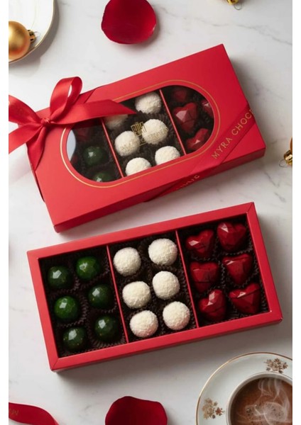 3 Çeşitli Çilek, Limon, Hindistan Cevizi Dolgulu Yeni Yıl Özel Mix Çikolata 190 gr modelleri