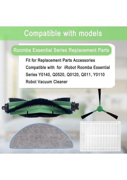 Irobot Roomba Y0140, Q0520, Q0120, Q011, Y0110 Essential Serisi Robot Süpürge Yedek Parçaları (Yurt Dışından) fırsatları
