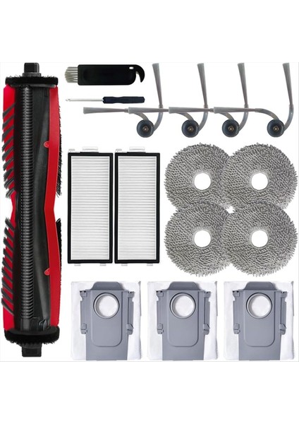 Roborock Saros Z70 Robot Süpürge ile Uyumlu Aksesuar Seti, Ana Yan Fırçalar, Filtreler, Paspas Pedleri, Toz Torbaları (Yurt Dışından)