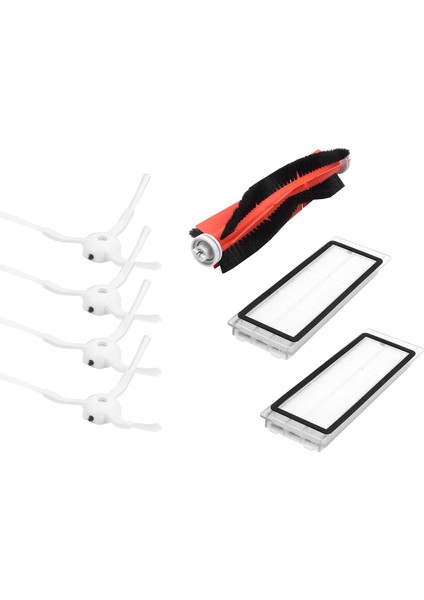 2 Adet Hepa Filtre + 4 Adet Yan Fırça + 1 Adet Ana Fırça Mi Robotlu Süpürge Parçaları Aksesuarları Için Uygundur (Yurt Dışından)