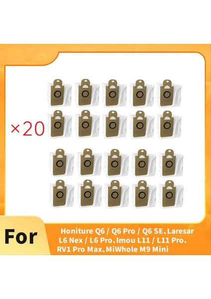 Honiture Q6 / Q6 Pro / Q6 Se, Laresar L6 Nex / L6 Pro, Imou L11 / L11 Pro, Rv1 Pro Max, Miwhole M9 Mini Elektrikli Süpürge Için Toz Torbası (Yurt Dışından) fiyatları