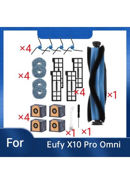 Eufy X10 Pro Omni Elektrikli Süpürge Aksesuarları Silindir Yan Fırça Filtre Paspas Pedi Toz Torbası Ultra Dayanıklı Aksesuarlar (Yurt Dışından)