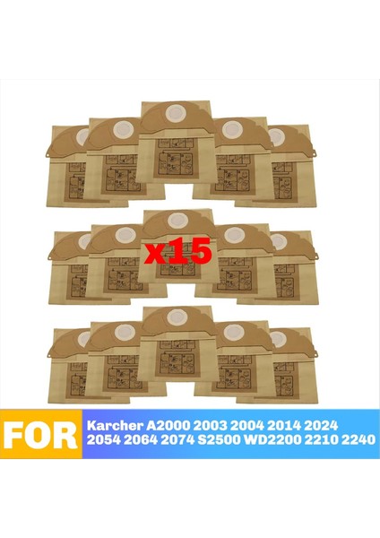 Karcher A2000 2003, 2004, 2014, 2024, 2054, 2064, 2074, S2500, WD2200, 2210, 2240 Için Elektrikli Süpürge Torbası Değişimi (Yurt Dışından)