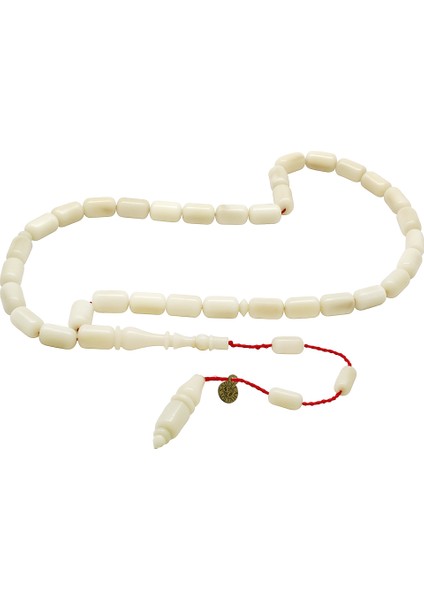 Sistemli Sadullah Usta Işçilikli Kapsül Kesim Koleksiyonluk Beyaz Renk Narçıl Tesbih