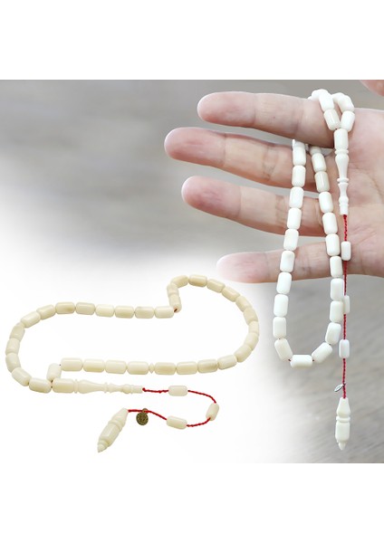 Sistemli Sadullah Usta Işçilikli Kapsül Kesim Koleksiyonluk Beyaz Renk Narçıl Tesbih fiyatları