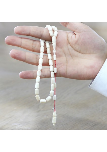 Sistemli Sadullah Usta Işçilikli Kapsül Kesim Koleksiyonluk Beyaz Renk Narçıl Tesbih modelleri