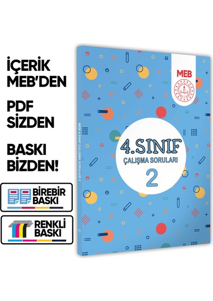 2026 MEB İlkokul 4.Sınıf Çalışma Soruları 2 Tüm Dersler Kazanım Pekiştirme Kitabı BASKI ÜCRETİ