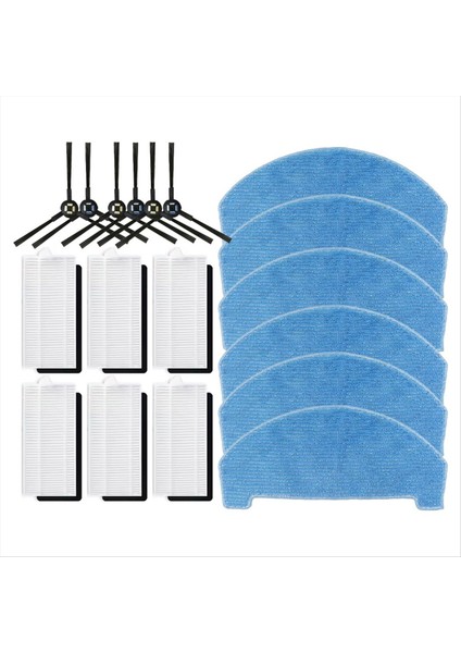 Ilife T20S Yedek Yan Fırça Hepa Filtre Paspas Pedleri Yedek Parçalar Aksesuarlar (Yurt Dışından)