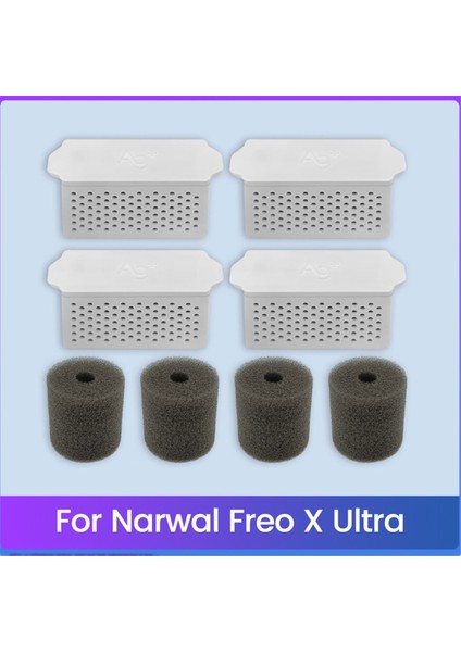 Narwal Freo x Ultra Vakum Parçaları Ag+ Sterilizasyon Gümüş Iyon Modülü Su Tankı Köpük Filtre Yedek Parçaları 8 Adet (Yurt Dışından)