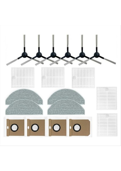 19 Adet Eve CC/SDJ12RM Robotlu Süpürge Yan Fırça Hepa Filtre Paspas Bezi Toz Torbası Yedek Parçalar (Yurt Dışından)