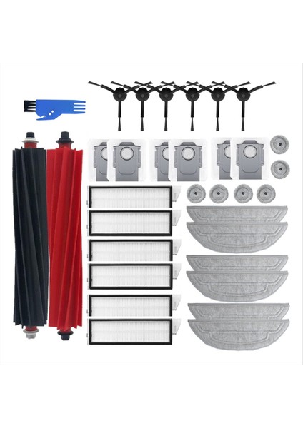 33 Adet S8 Maxv Ultra G20S Robot Vakum Parçaları Ana Yan Fırçalar Paspas Bezleri Hepa Filtreler Toz Torbaları Aksesuarları (Yurt Dışından)