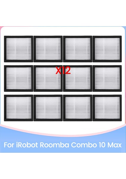 Irobot Roomba Combo 10 Max Yedek Parça Verimli Ev Temizlik Aksesuarları Için Filtre 12 Adet (Yurt Dışından)