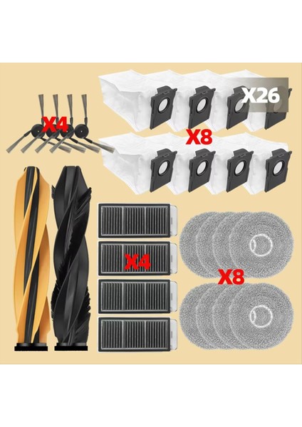 Dreame L40S Pro Ultra / Dreame X50 Ultra / L50 Pro Ultra Parça Ana Yan Fırça Filtre Paspas Bezi Toz Torbaları Aksesuarları (Yurt Dışından) modelleri