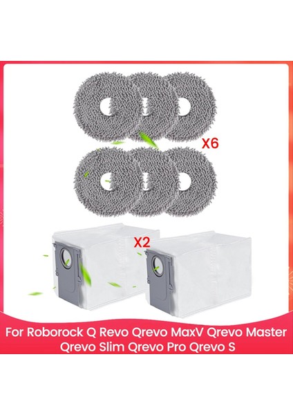 Roborock Q Revo Qrevo Maxv Qrevo Master Qrevo Slim Qrevo Pro Qrevo S Mop Yedek Parçaları Için Mop Bezi Toz Torbaları (Yurt Dışından)