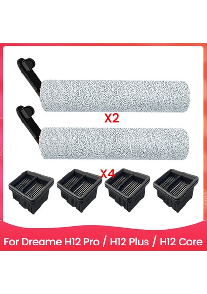Dreame H12 Pro / H12 Plus / H12 Core Yumuşak Rulo Fırça Islak Kuru Elektrikli Süpürge Rulo Hepa Filtre Aksesuarları (Yurt Dışından)