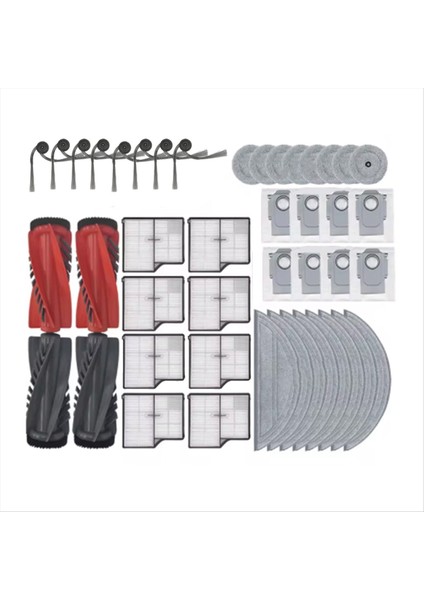 Roborock Saros 10/ G30/ S9 Maxv Ultra Süpürge Aksesuarları Için 44 Adet Silindir Yan Fırça Hepa Filtre Paspas Pedi Toz Torbası (Yurt Dışından) fırsatları