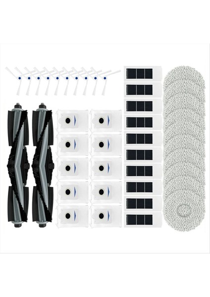 Debot X2/x2 Pro/x2 Omni Robot Süpürgeler Rulo Ana Yan Fırça Kapağı Hepa Filtre Paspas Bezleri Toz Torbaları (Yurt Dışından)