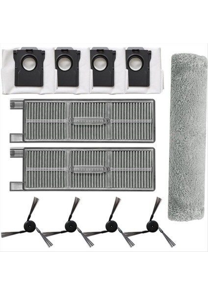 Mova Z50 Ultra/z5 Pro/z5 Elektrikli Süpürge Parçaları Için 11 Parça Yedek Parça Paletli Paspas Bezi Yan Fırça Filtre Toz Torbası (Yurt Dışından) modelleri