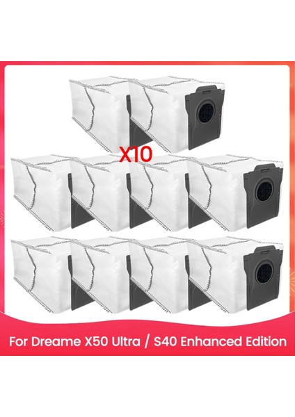 Dreame X50 Ultra / S40 Enhanced Edition Elektrikli Süpürge Yedek Parça Aksesuar Kiti Için 10 Adet Toz Torbası (Yurt Dışından)