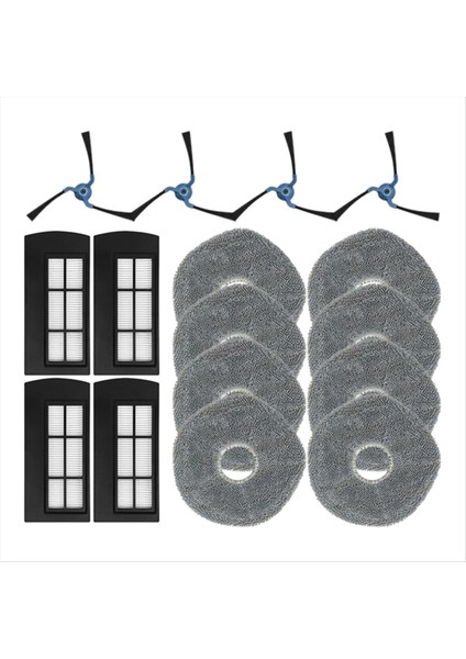 Eufy X9 Pro Yedek Parça Aksesuarları Yan Fırça Hepa Filtre Paspas Bezi Pedleri (Yurt Dışından)